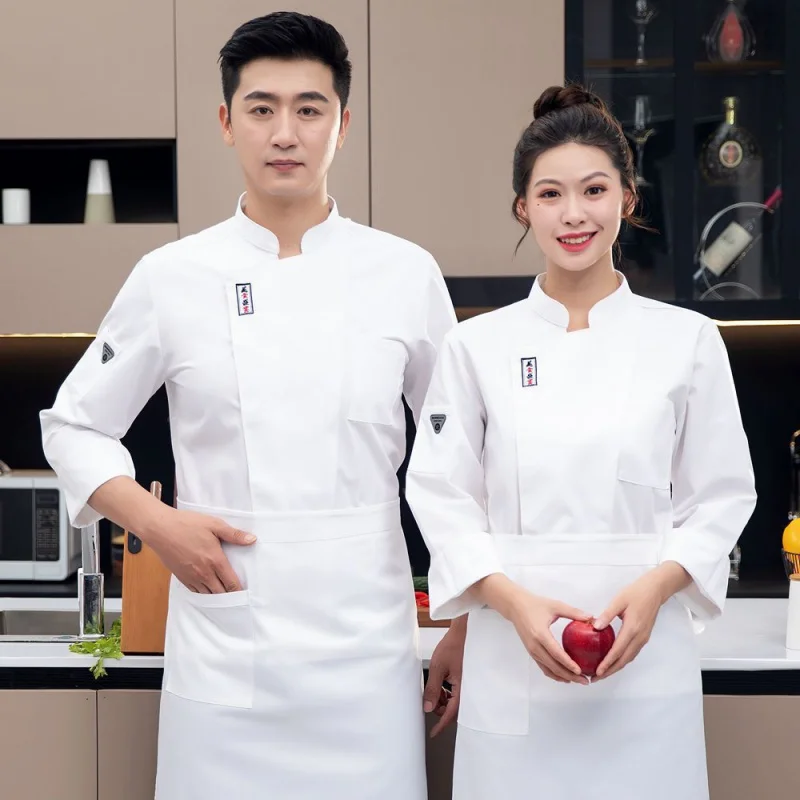 

Chef Overalls Long-Sleeved Hotel Restaurant Restaurant Hot Pot Restaurant Chef Elastic Tooling Western Point Baker Autumn Men