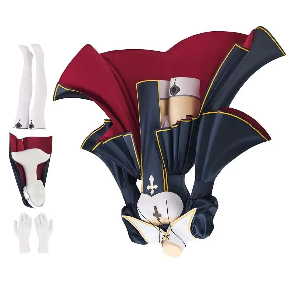 

Anime Charlotte Cosplay Nun Costume For Women Fantasia Maid Uniform Dress Full Set Halloween Party Comic Con Suit