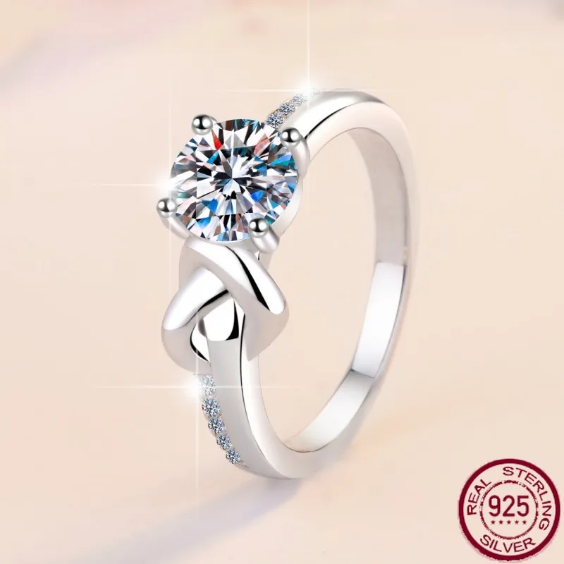 

Новое кольцо из чистого серебра S925, 1 карат, кольцо с бриллиантом в форме бабочки с четырьмя когтями в форме сердца, стильное кольцо с муассанитом, свадебные украшения