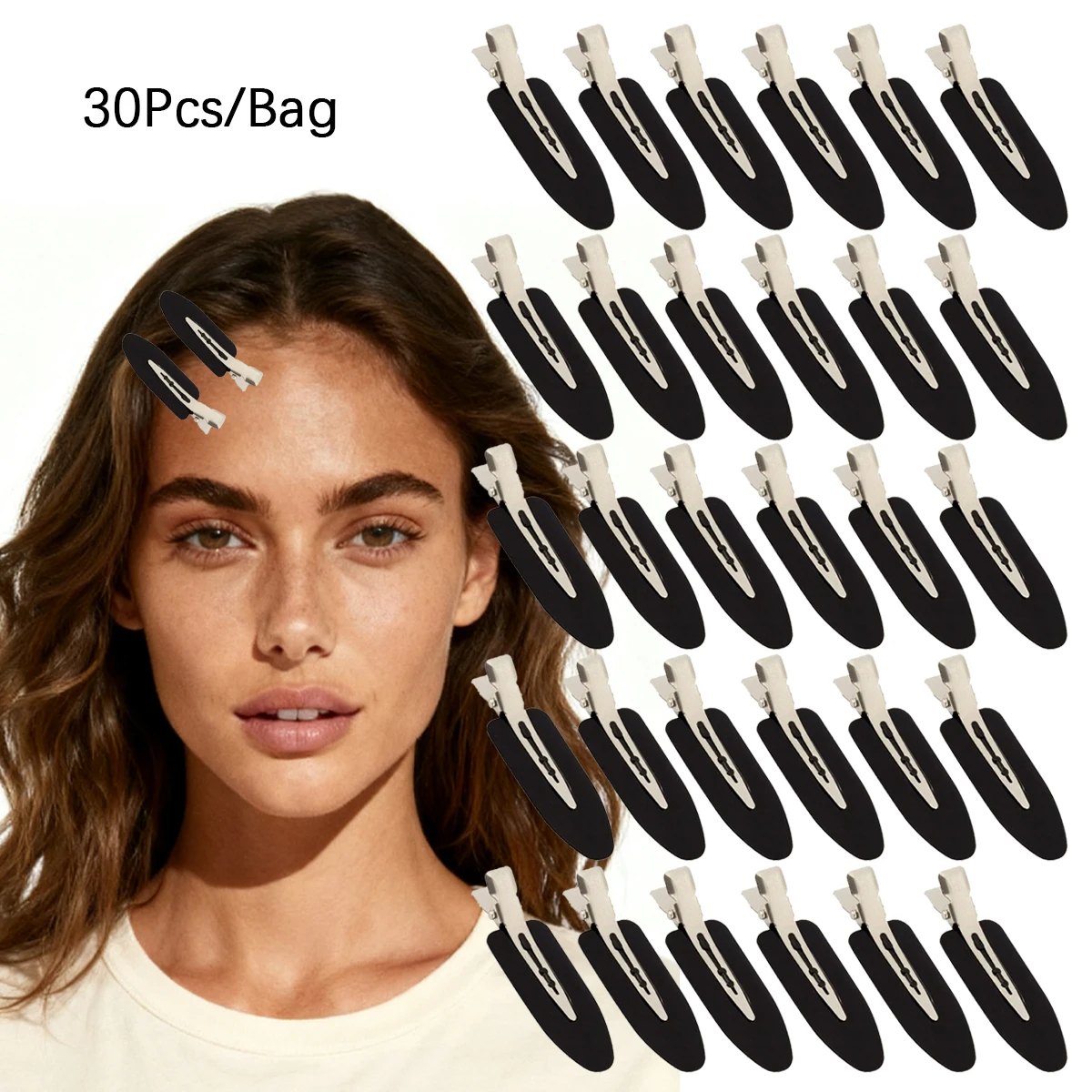 30pcs/set hair side notch clip, seamless hair clip without bending, non slip styling hair clip, Special for Real Hair Wigs