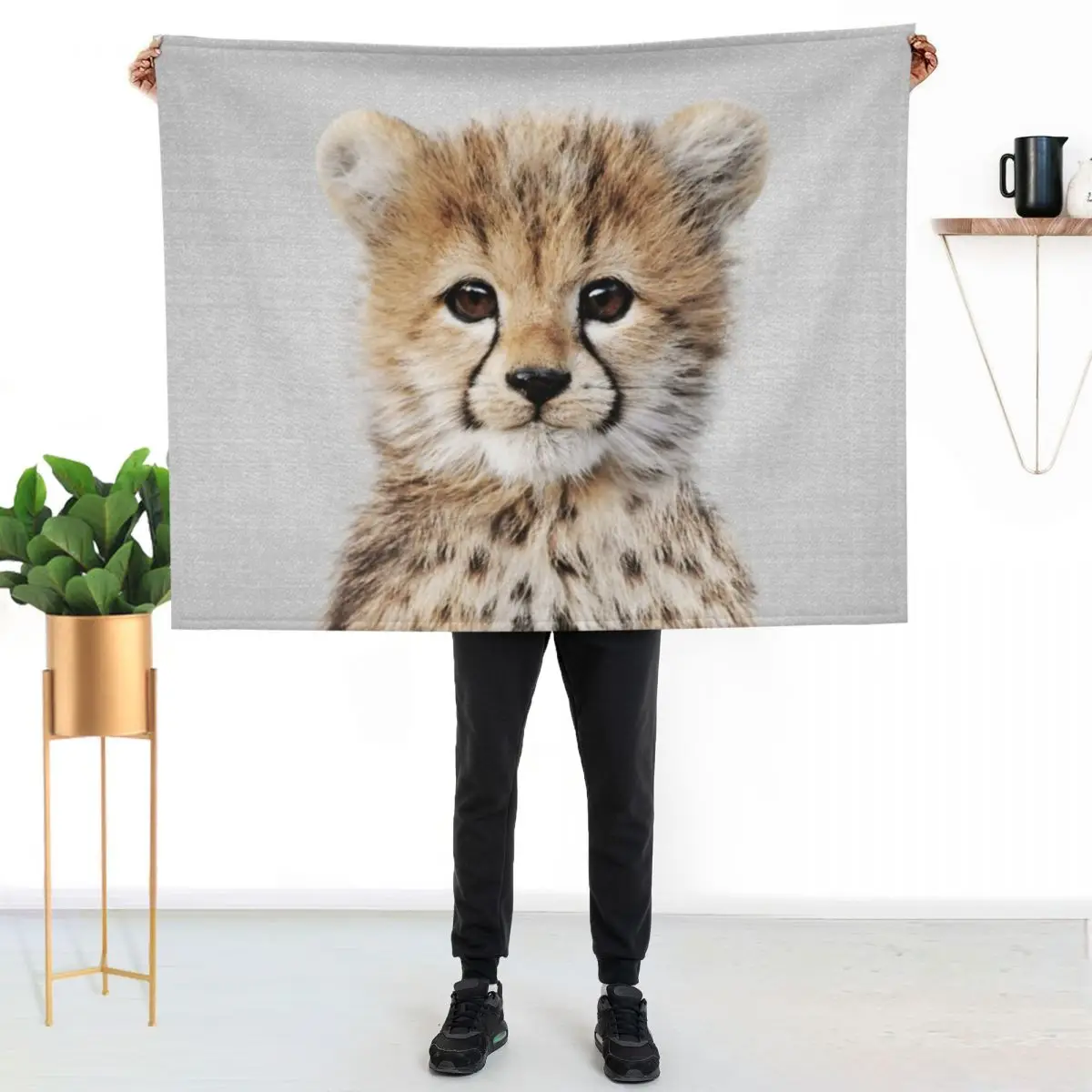 Baby Cheetah - Colorful Throw Blanket Decorative Throw Furry Tourist Luxury Designer Sofa Throw blankets and throws Blankets