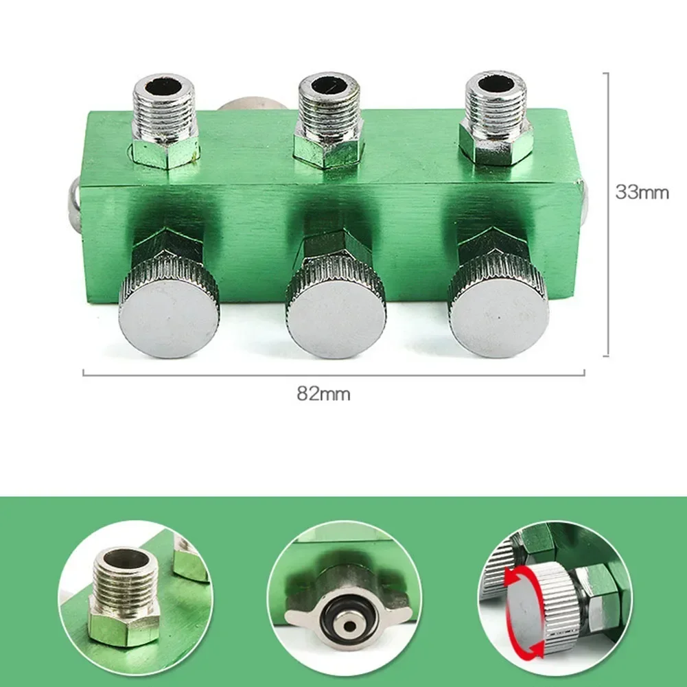 Adaptadores de manguera de aire para aerógrafo de 3/4/5 vías, accesorios divisores con entrada hembra BSP de 1/4 pulgadas + salida de aire macho BSP