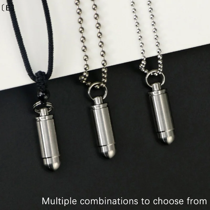 〔E〕Titanium Alloy Waterproof Pill Box Portable Sealed Pill Storage Bottle First Aid Medicine Container With Keychain Pendant - view 5