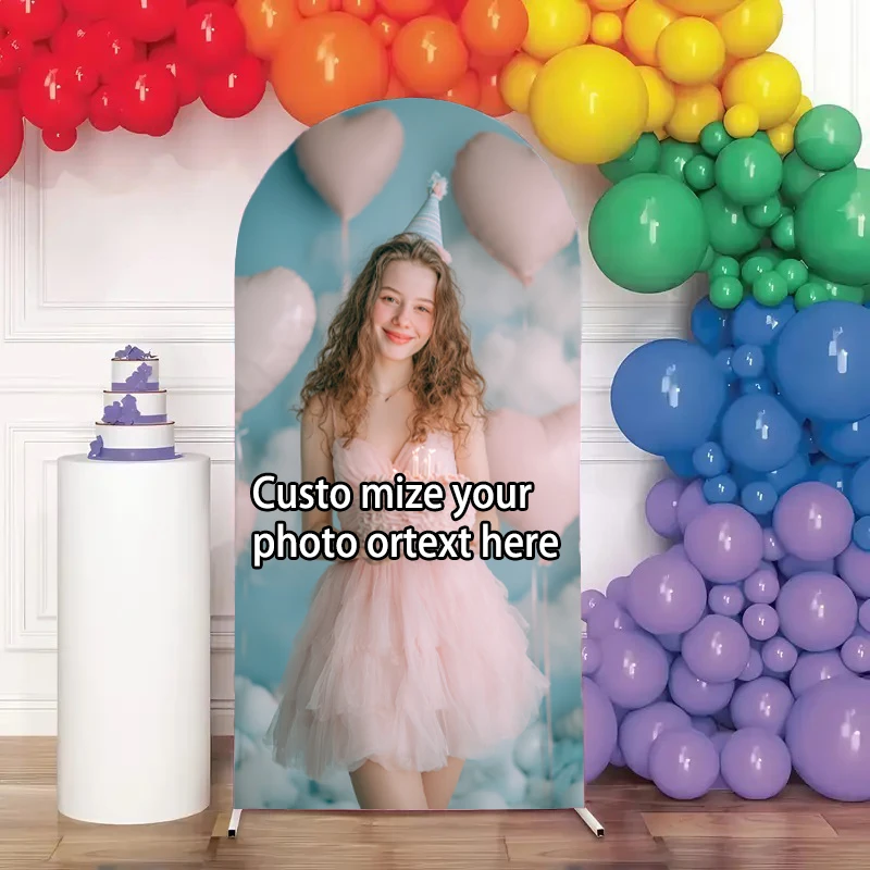 

Custom Disney Elements Photo Backdrop Arch Cover: Birthday,Wedding,Baby Shower,Bridal Shower,Baptism,Party Decor