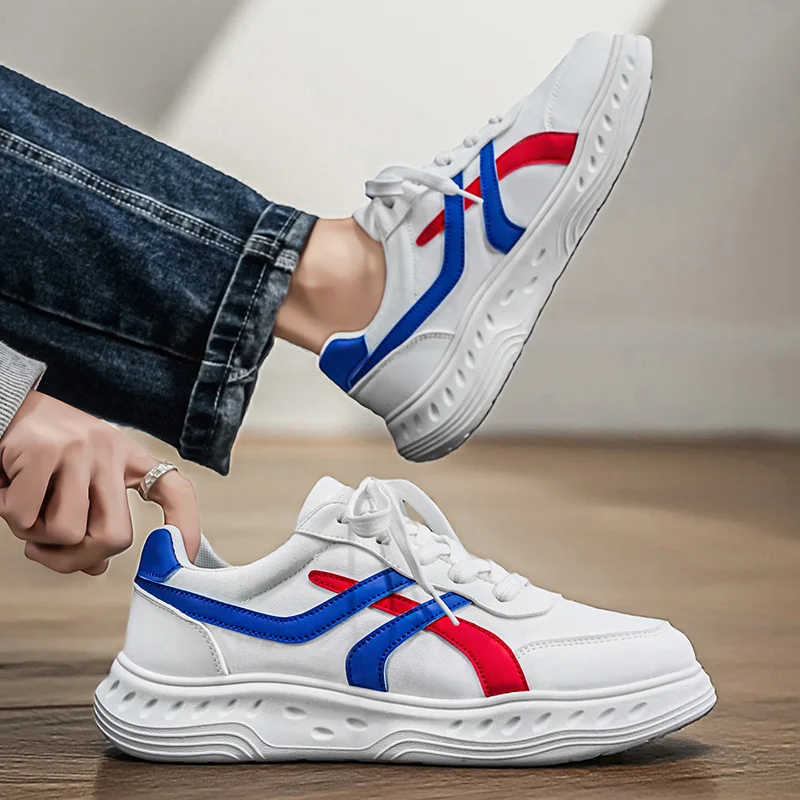 Men's thick-sole versatile casual shoes four seasons new breathable leisure daily flat walking fashion tide sports board shoe