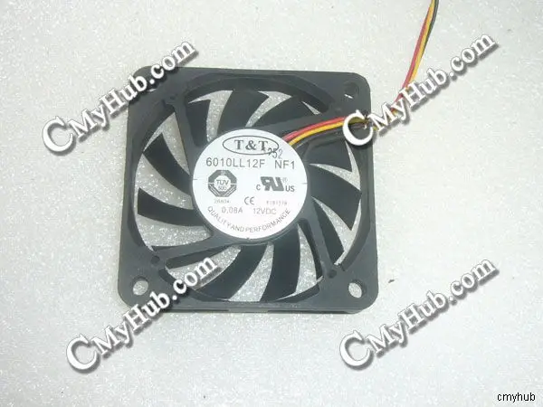 For T&T 6010LL12F NF1 DC12V 0.08A 6010 6CM 60MM 60X60X10MM 3pin Cooling Fan 6010LL12F NF1