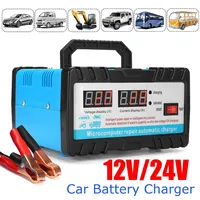 AUTSOME 12V/24V Automobile Motorcycle Universal Electric Car Battery Charger for Cars, Truck,Boats, Motorcycles