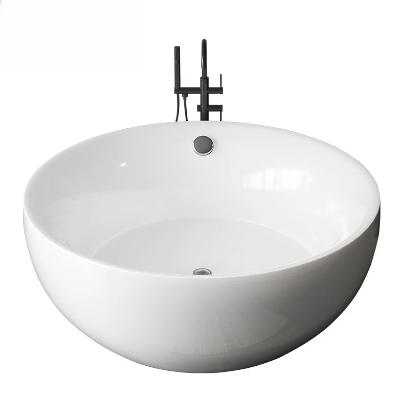 

Round independent bathtub integrated seamless hotel B & B home acrylic bathtub double large space bathtub