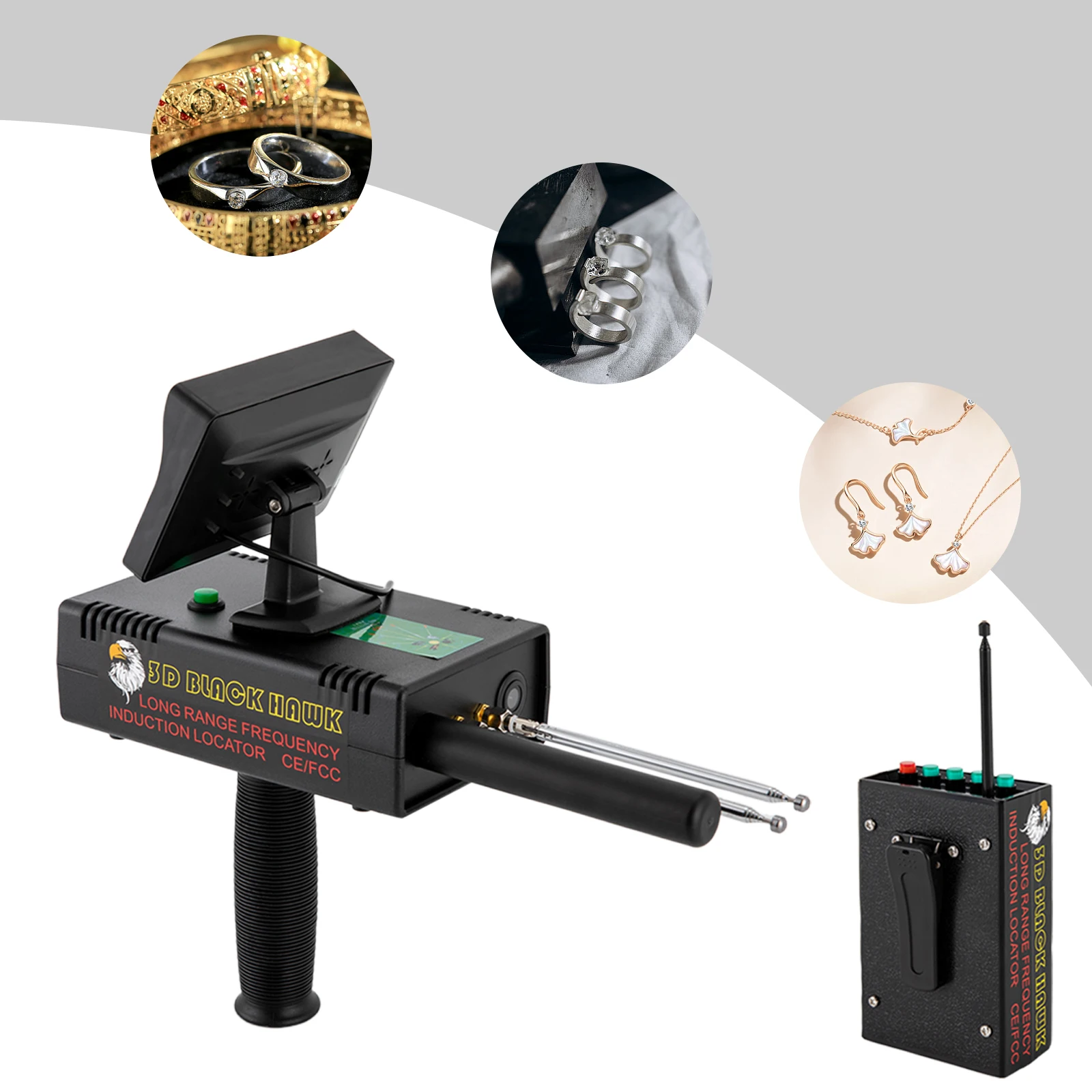 Hochpräziser Metalldetektor, professionell, mit LCD-Display, 1200 m Entfernung, 30 m Tiefe, Goldfinder, Schatzscanner für Gold