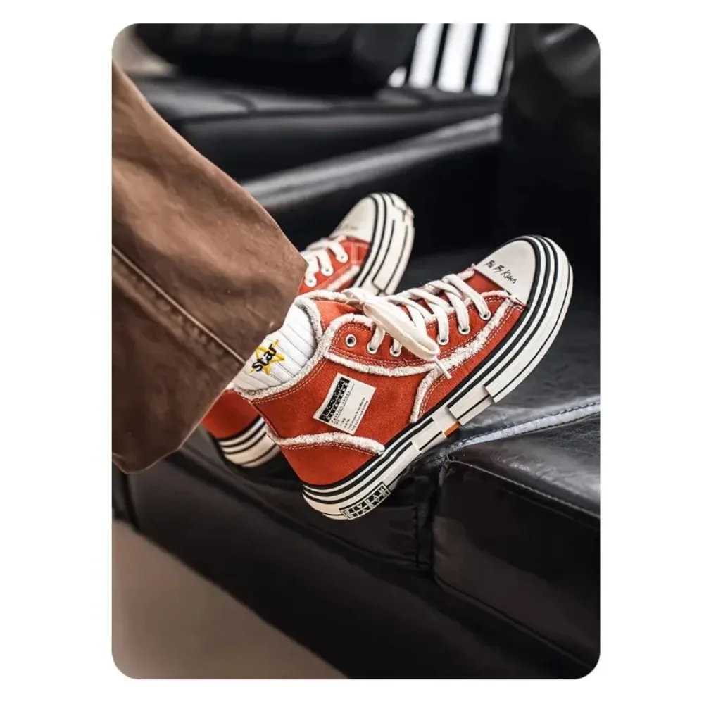 

2026 High-top Canvas Shoes, Men's Breathable Casual Sneakers, Versatile Anti-slip and Wear-resistant Casual Sports Shoes