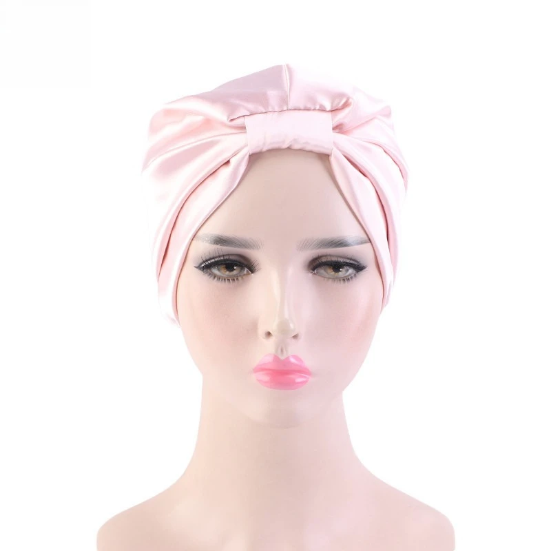 Women's Sleeping Cap Solid-Colored Versatile Beanies Hat Europe and America Elastic Nightcaps
