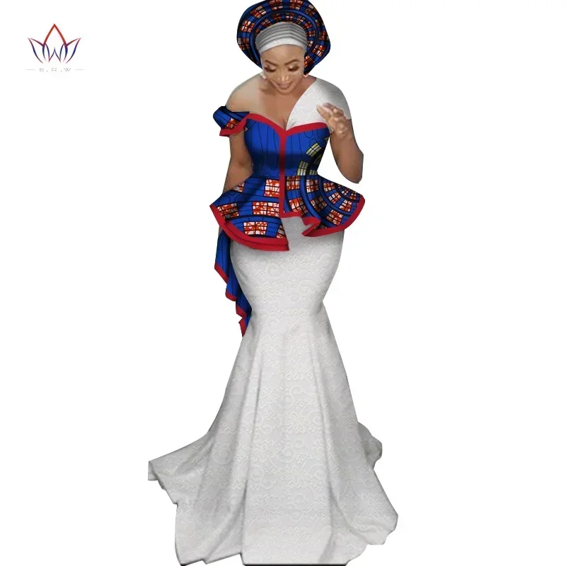 New Fashion Lace Skirt Set for Women Dashiki Elegant African Clothes Applique Plus Size Traditional African Clothing WY3244