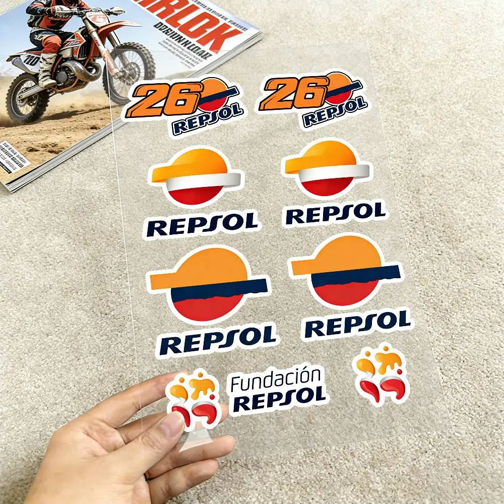 Adesivos refletivos para motocicleta REPSOL, decalques à prova d'água para capacete, scooter, tanque de combustível, caixa de ferramentas, corrida