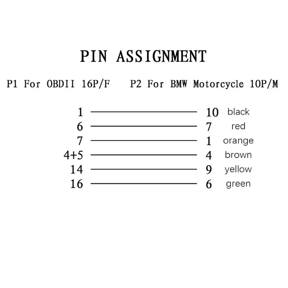 Automotive Service Diagnostic Adapter Cable 10 Pin To 16 Pin 10 Pin To 16 Pin Adapter Cable 20AWG Cable Thickness OEM Compatible