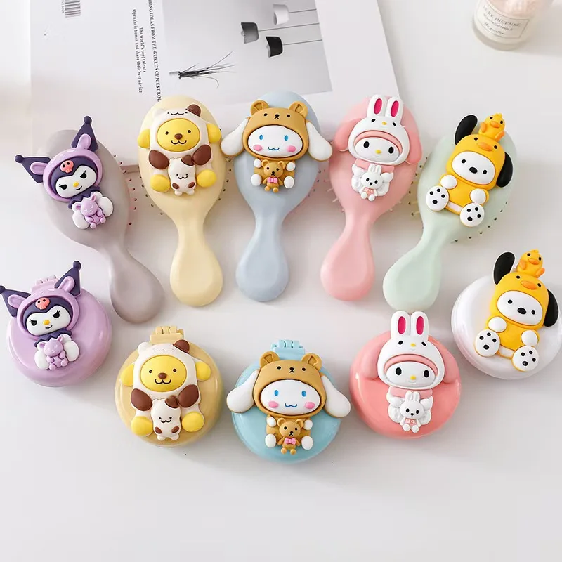 Sanrio Air Cushion Comb Hello Kitty My Melody Kuromi Cinnamoroll Kawaii Mini Massage Comb Portable Comb Student Gift