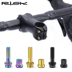 RISK Mountain Road Bike Titanium Alloy Screw, Carbon Fiber Integrated Bending Handle, Front Fork Lock Nut, M5x18, 20mm