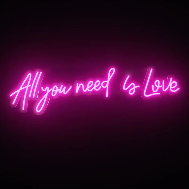 

Neon Sign All You Need Is Love Neon Custom LED Light Sign Art Home for Wedding Bar Bachelor Party Bedroom Aesthetic Wall Decor