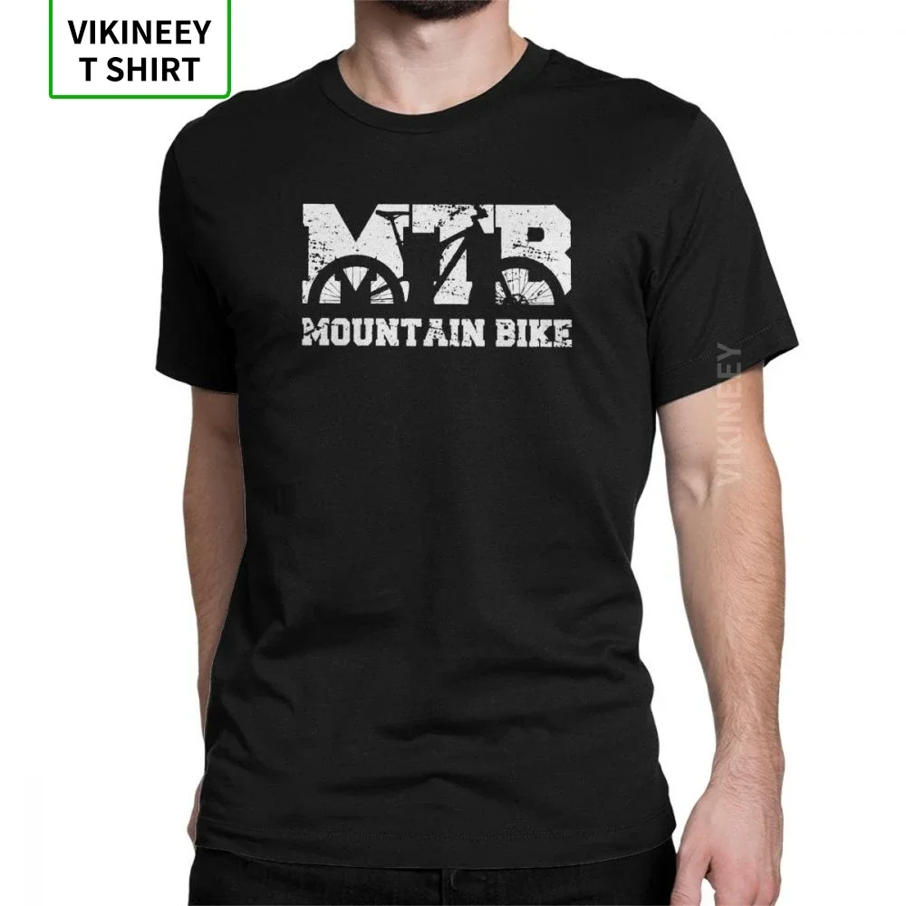 Mountain Bike Vintage MTB T-Shirts Distressed Design T Shirt Man Wholesale Clothes Novelty Crew Neck Purified Cotton Tees