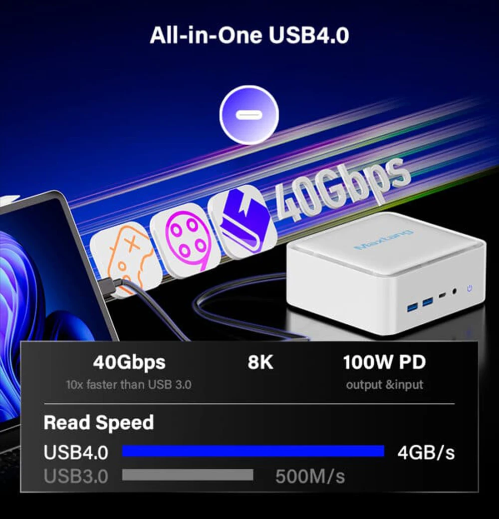 AI 엔진이 탑재된 AMD Ryzen 7 8845HS 미니 PC 32GB DDR5 Windows 11 Pro 트리플 디스플레이 게임용 가정용 8k 소형 데스크탑 컴퓨터