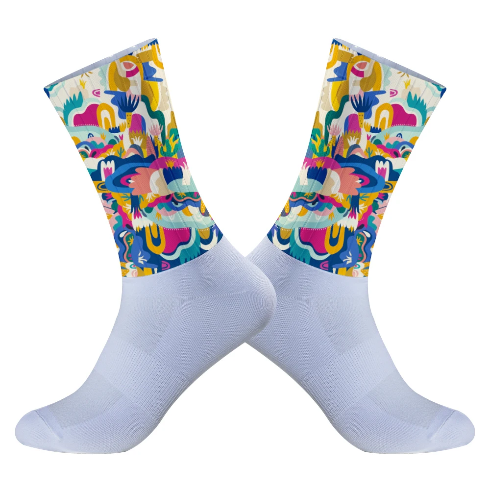 Atmungsaktive rutsch feste Silikon nahtlose Socken 2024 neue Sommer Rad socken Fahrrads ocken