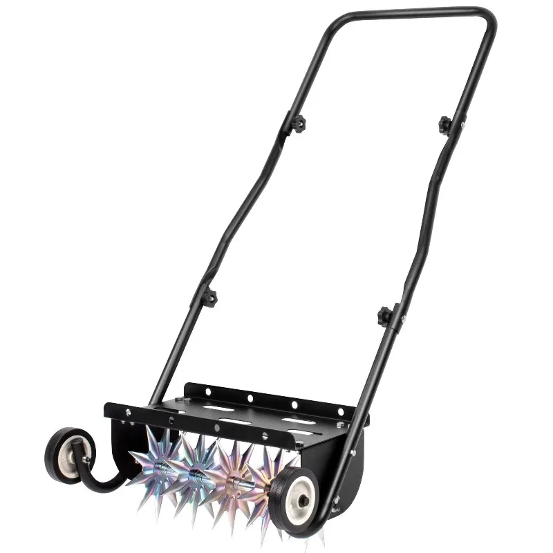 Manual lawn aerator with steel handle push-tab inflatable equipment for garden manual tools