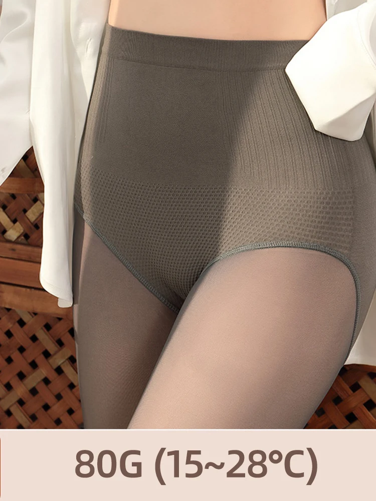 350g Thicken Warm Leggings Women Sexy High Waist Translucent Winter Warm Legging for Woman Fleece Elasticity Stockings Female