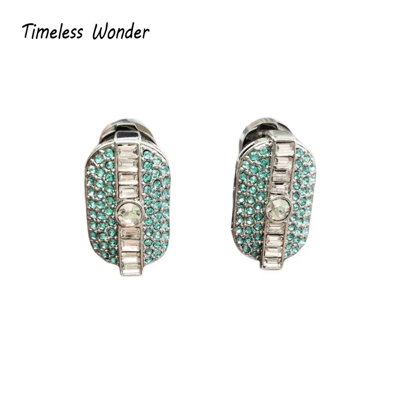 Timeless Wonder Fancy Zircon Geo Stud Earrings for Women Designer Jewelry Runway Goth Luxury Brand Rare Gift Top Trendy Mix 5452