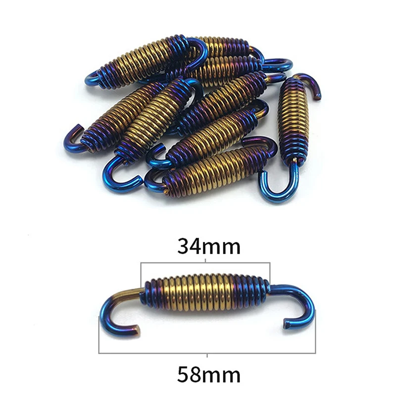 Motorcycle Exhaust Pipe Universal Spring Stainless Steel Spring Hanging Hook Burnt Titanium Colored Spring Accessories