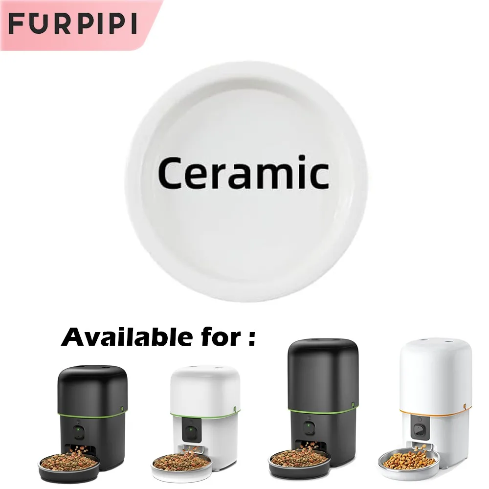 Furpipi Automatic Cat Feeder Ceramic Bowl Pet Smart Cat Food Kibble Dispenser Feeder Ceramics Bowl For Dog Cats Accessories