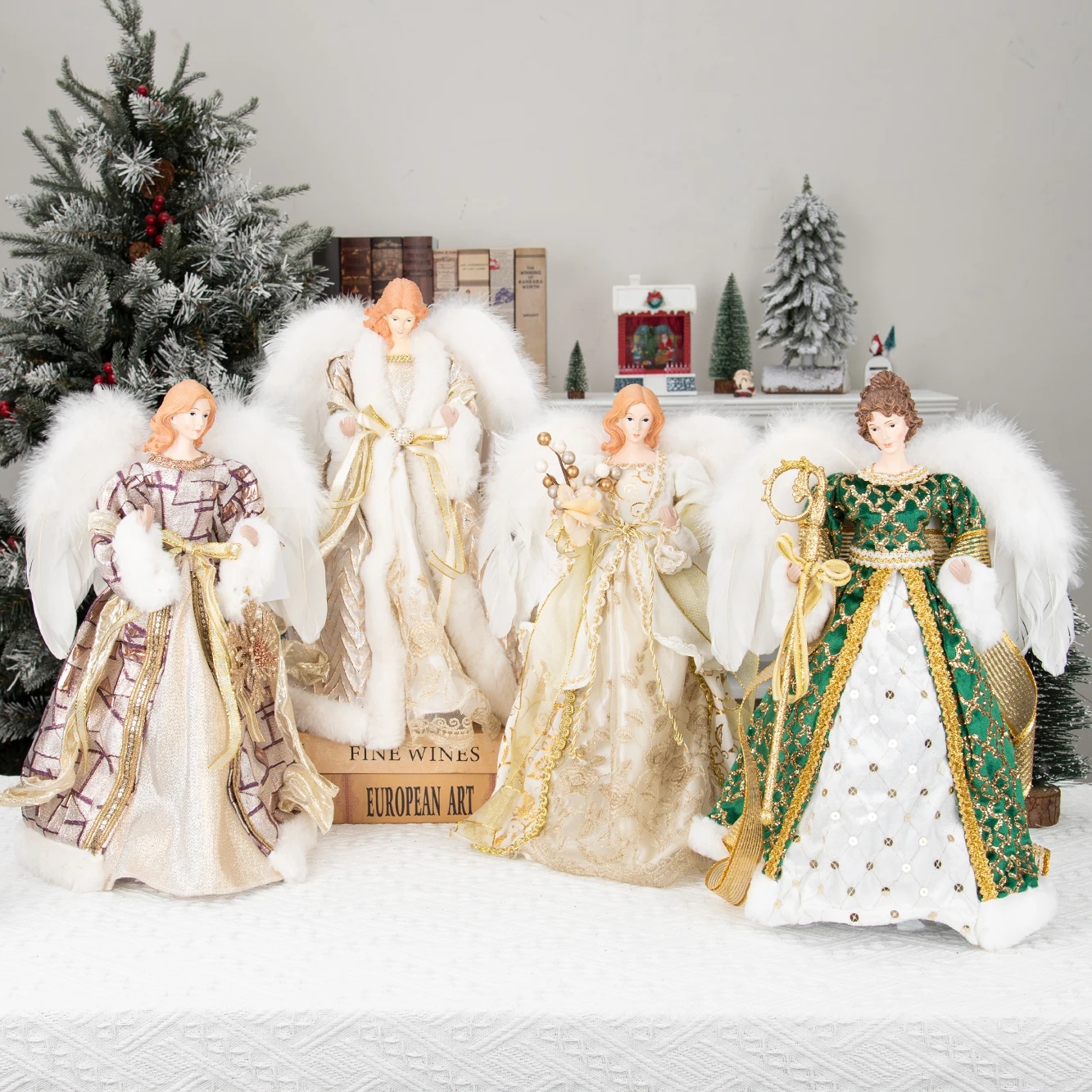 

Angel Doll Toy Figurine Christmas Ornaments Crafts with Wing Home Natal Decorations Festive New Year Gift for Kids Decor Navidad