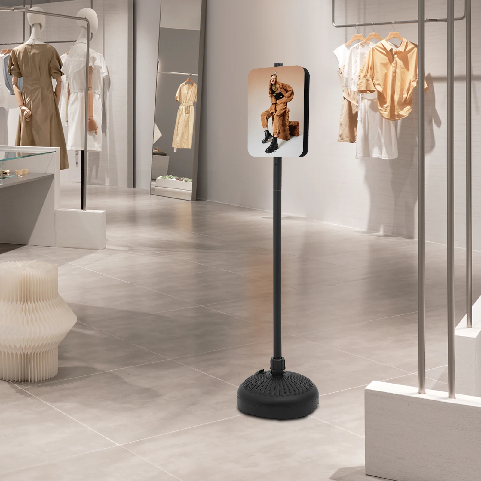 Stand Display Papan Tanda Dua Sisi 5.25FT, Penyangga Papan Tanda Berdiri dengan Alas Bulat untuk Signage, Pemberitahuan, Pengingat Ramah