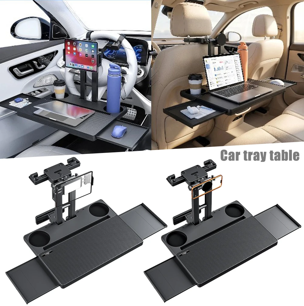 Multifunctional Foldable Car Small Table Board For Auto Rear Seat Portable Dining Tray For Eating Food Laptop Work Kids Study