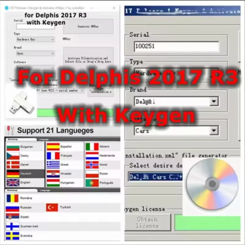 

Delphi 2017R3 Diagnostic Software with Keygen Delphis 2021.10b DS 150 Autocoms 2021.11 Codings Support for Cars & Trucks