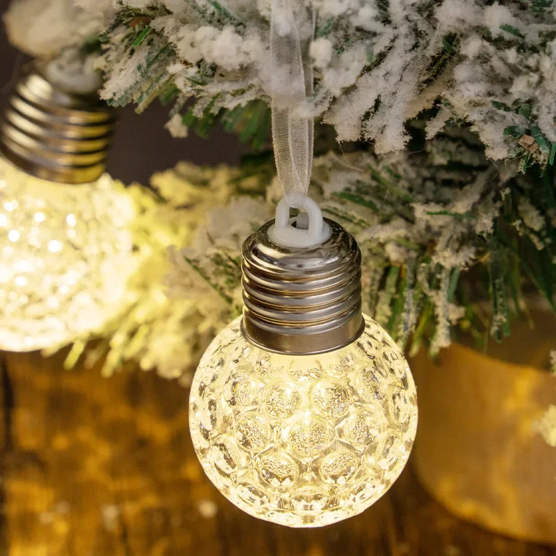 New Christmas Tree LED Light Ball Transparent Crystal Night Light Festive Atmosphere Decor Scene Setup