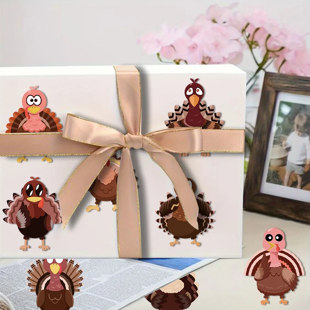8Pcs 추수 감사절 터키 호박 퍼즐 스티커 어린이 DIY 장식 데칼 편지지 노트북 전화 노트북 헬멧 스티커