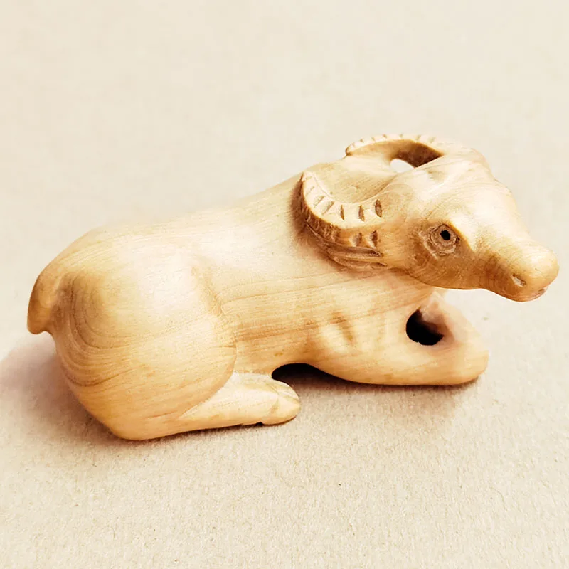 

Q4920 - 2 резной вручную японский ящик Netsuke-упор буйвола