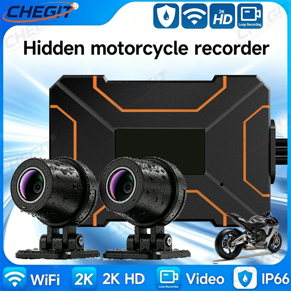 

Full HD 2K/1080P Motorcycle Video Recorder Dual Lens Design IP66 Waterproof Access TF Card Compatible Reliable Dash Cam Safety