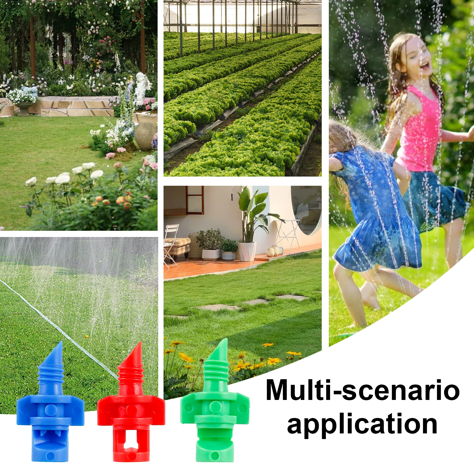 300Pcs 90/180/360 Degree Refraction Nozzle Micro Misting Nozzle Sprayer Garden Greenhouse Drip Irrigation Sprinkler Watering