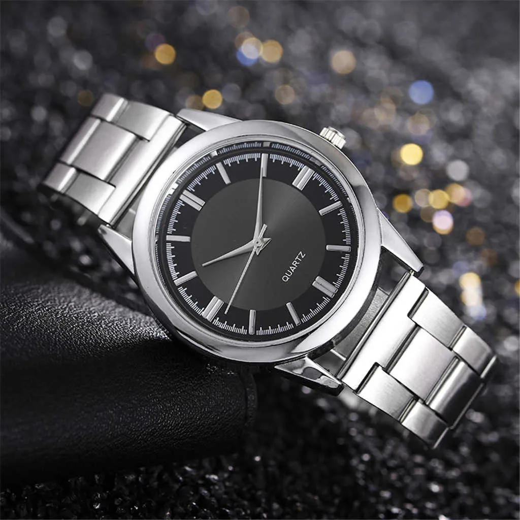 New Fashion Round Quartz Fashion Dial Casual Watch Stainless Strap Fashionable Clock Wristwatch For Men Relojes