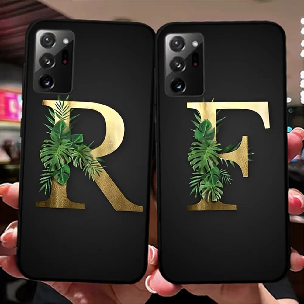 Custom name Letter Monogram Phone Case For Samsung Note 8 9 10 20 pro plus lite M 10 11 20 30 21 31 51 A 21 22 42 02 03