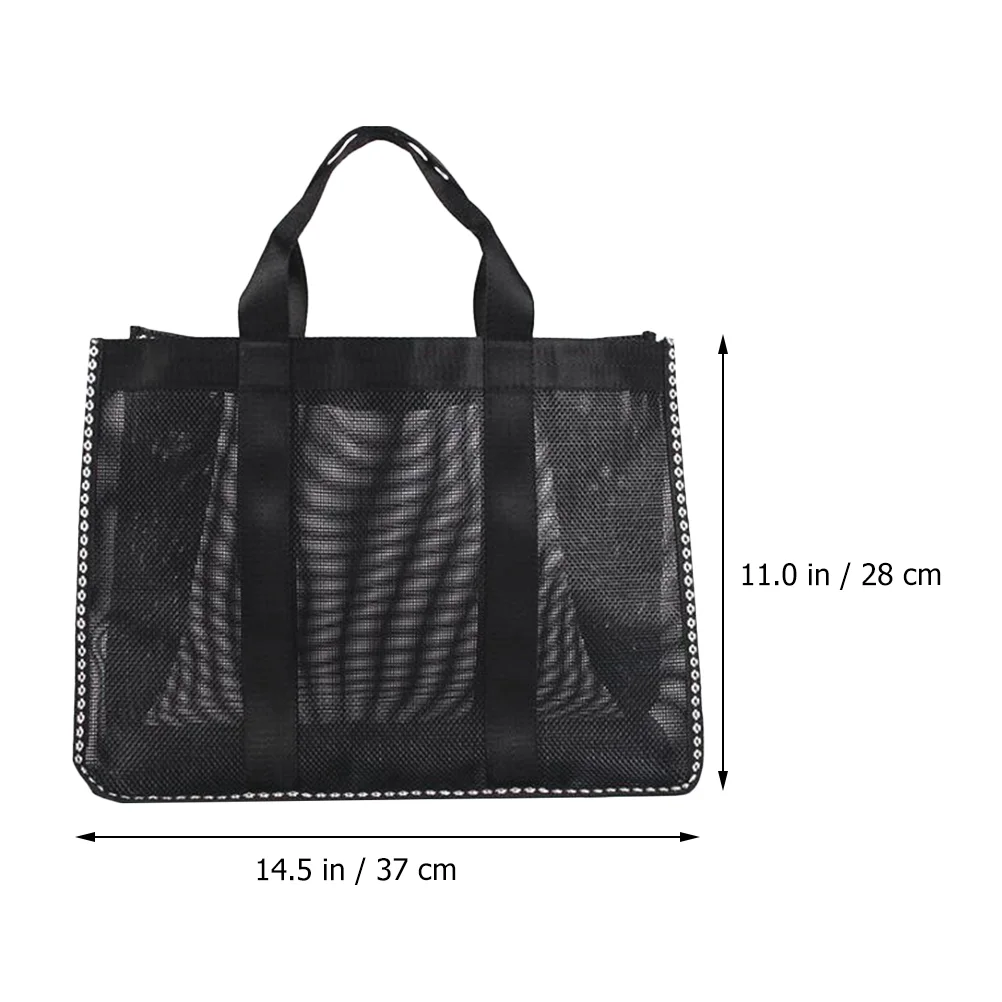 Handbags Large Capacity Mesh Travel Beach Storage Outdoor Water Proof Tote Black Fitness