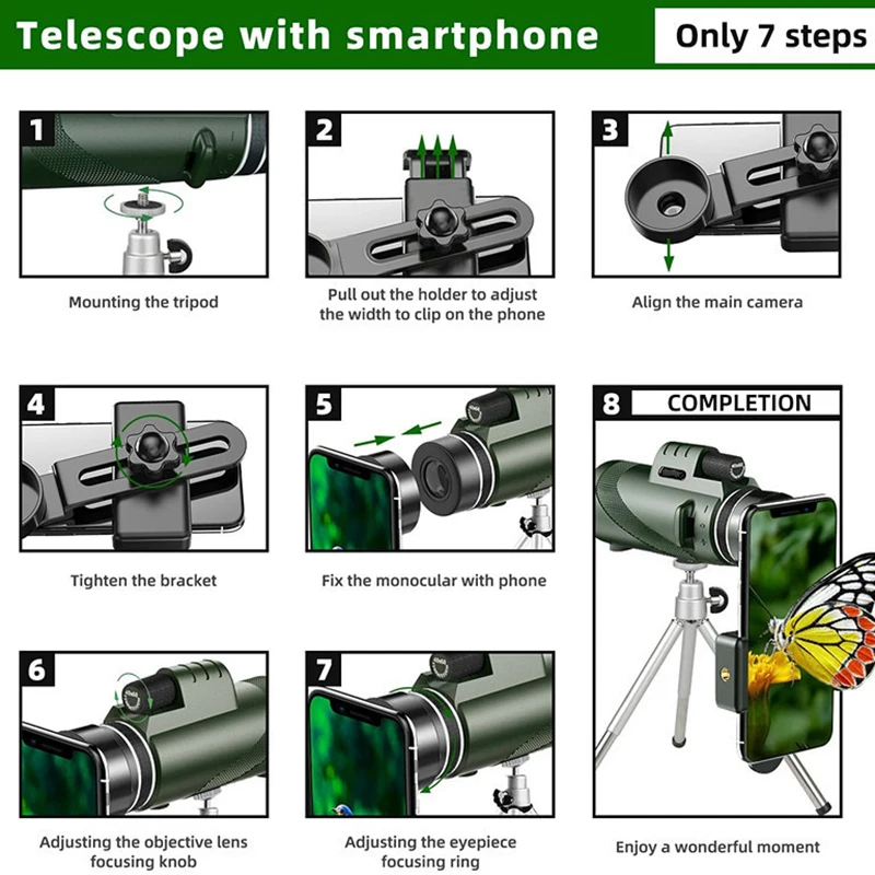 Draagbare Zoom HD 5000M Telescoop Opvouwbare Lange Afstand Mini Krachtige Telescoop voor Jagen Sport Outdoor Camping Reizen