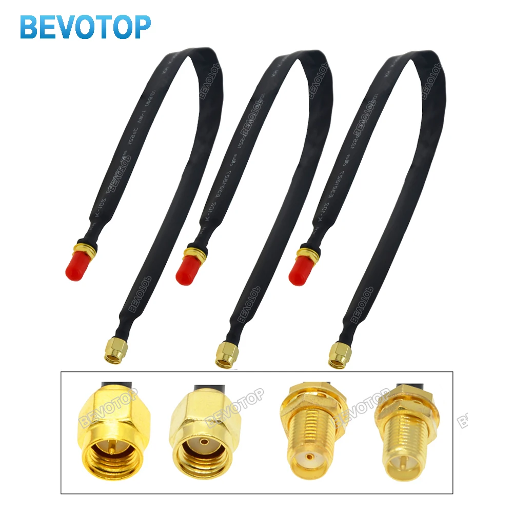 1PCS LTE Antenna RF Adapter Pigtail 50 Ohm RP-SMA Male to Female Window Feed-Through Cable for Wireless Communication