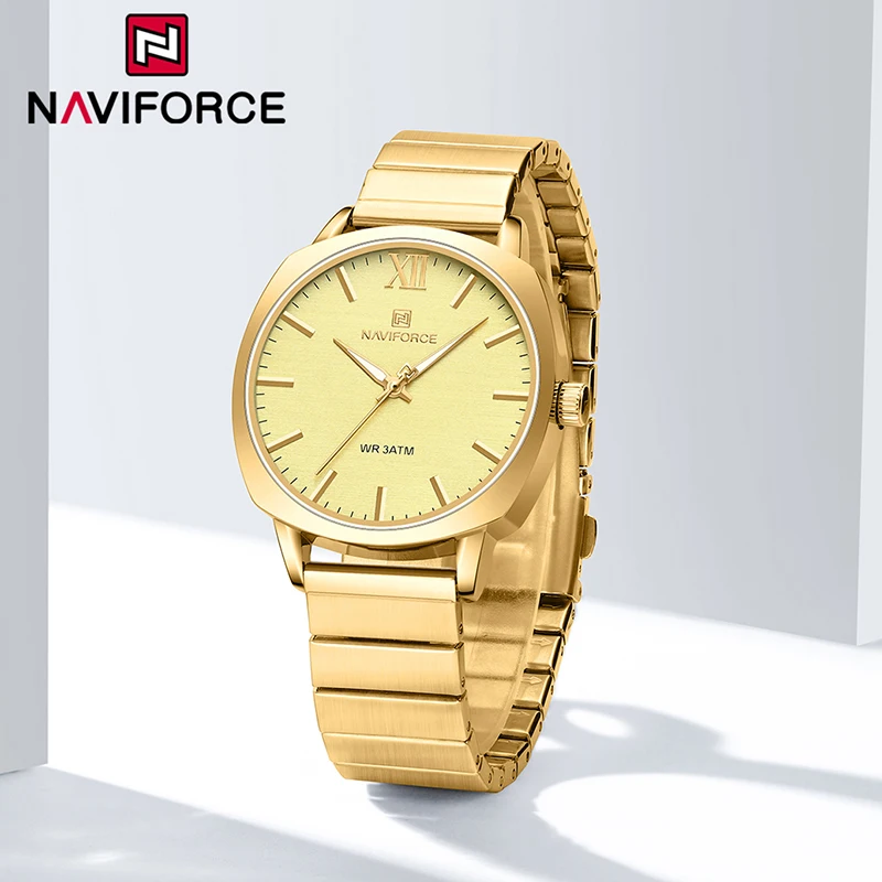 

Top Brand NAVIFORCE Elegant Women Gold Watch Luxury Ladies Wristwatch Stainless Steel 30M Waterproof Female Bracelet Girls Clock