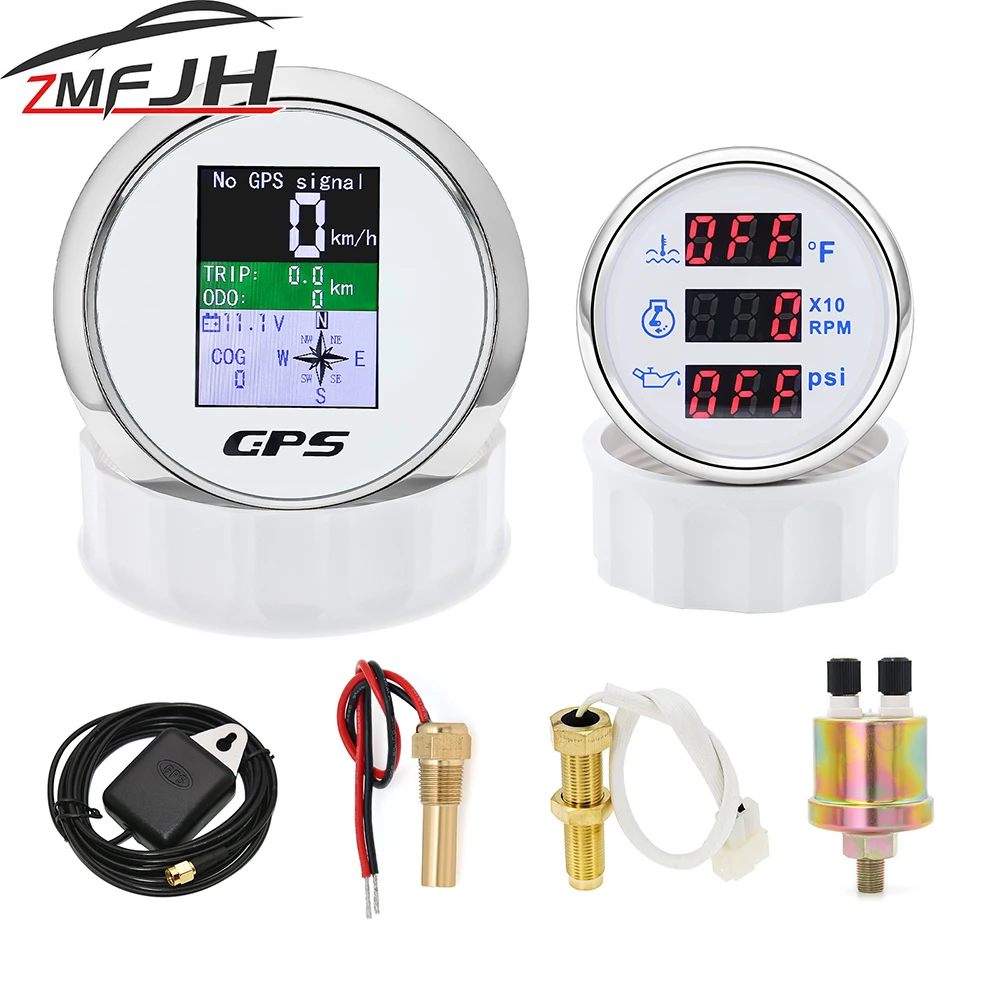 

Digital GPS Speedometer 3 In 1 Multi-function Water Temp Gauge Tachometer Oil Pressure Gauge with Sensors For Marine Car Boat