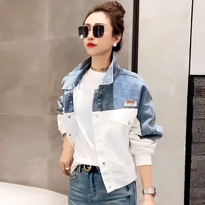 Overcoat Jean Jackets 2024 Woman Coat Women\'s Winter Denim Jacket Coats Rhinestone Elegant Sequin Trend Pearl Cowgirl Designer