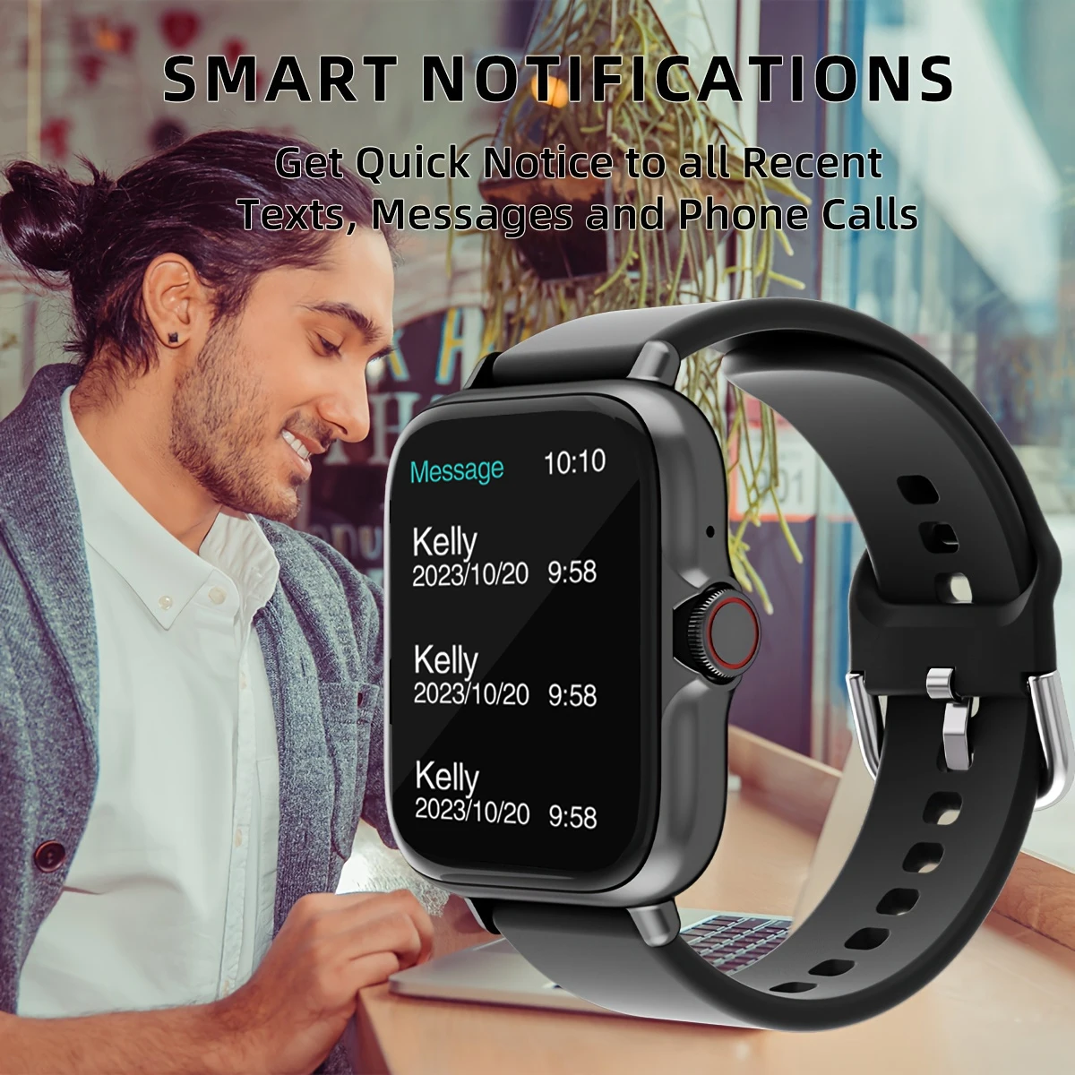 Smart Watch, 1.83\'\' Full Touch Screen Display With Message, Answer Make Call Smartwatch Sleep Monitoring, Sports Pedometer, Info