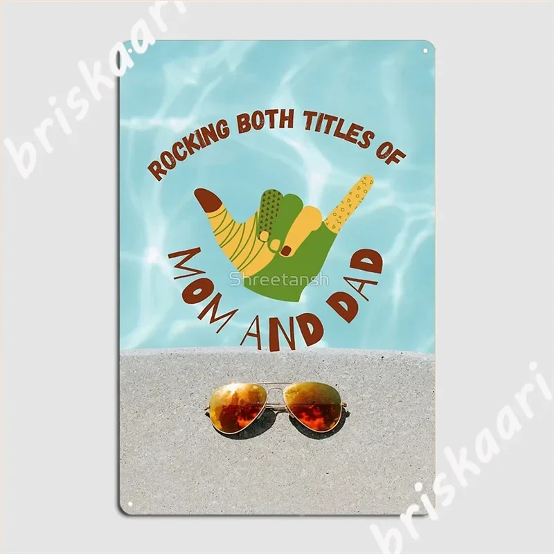 Rocking Both Titles Mom And Dad Metal Sign Club Party Plates Mural Design Tin Sign Posters