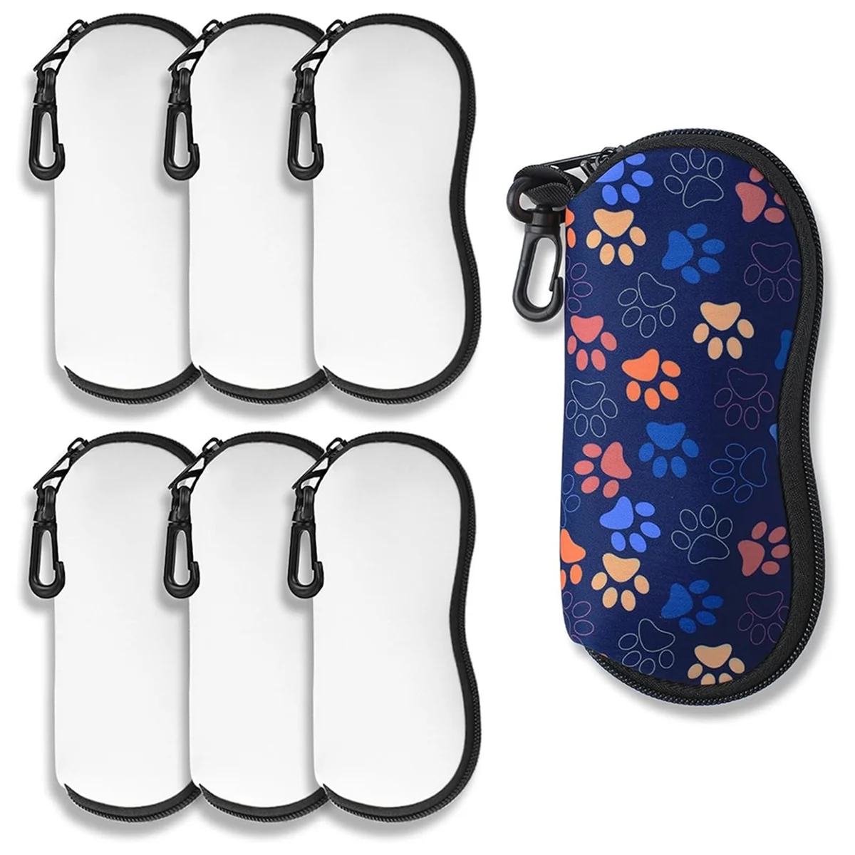 Sublimation Sunglasses Case Blanks Set,Neoprene Sunglasses Case Soft for Sublimation Blanks Sunglasses Case 6PCS