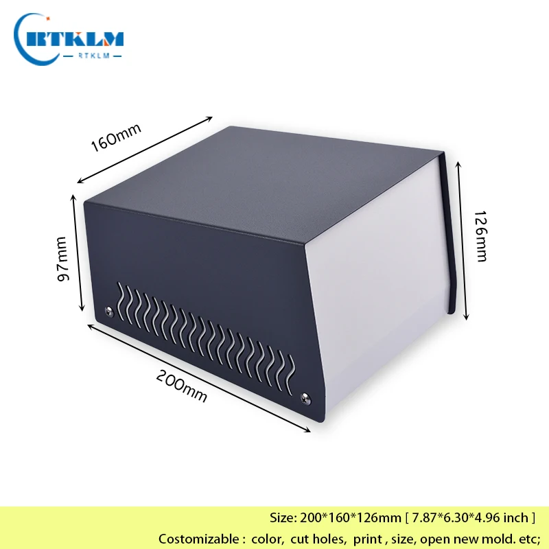 DIY Industrial Housing Junction Box Metal Electronic Enclosure Iron Instrument Case 200*160*126mm